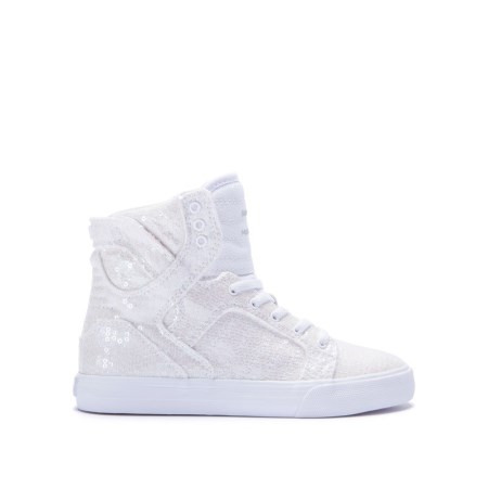 Supra Skytop Hvite Høye Sneakers Barn [NO-2-F268]